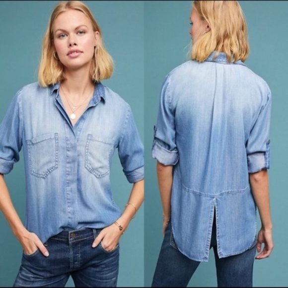 Anthropologie Tops - Anthropologie Cloth & Stone Chambray Top